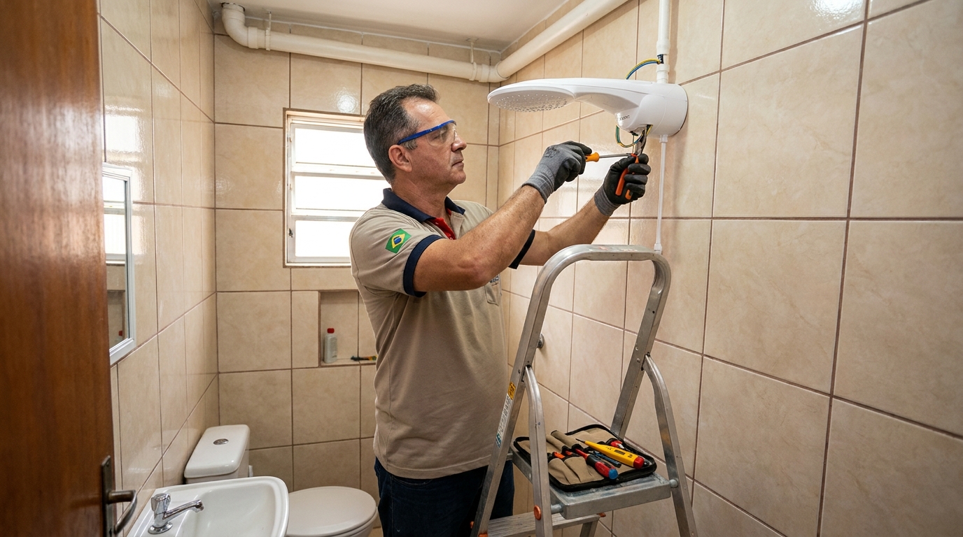 Substituição de Chuveiro Antigo em Belo Horizonte‑MG